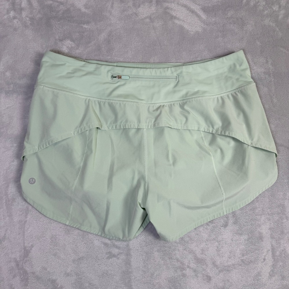 Lululemon Speed Up Shorts Long 10 Mint Green Low-Rise Lined Running 3" Inseam